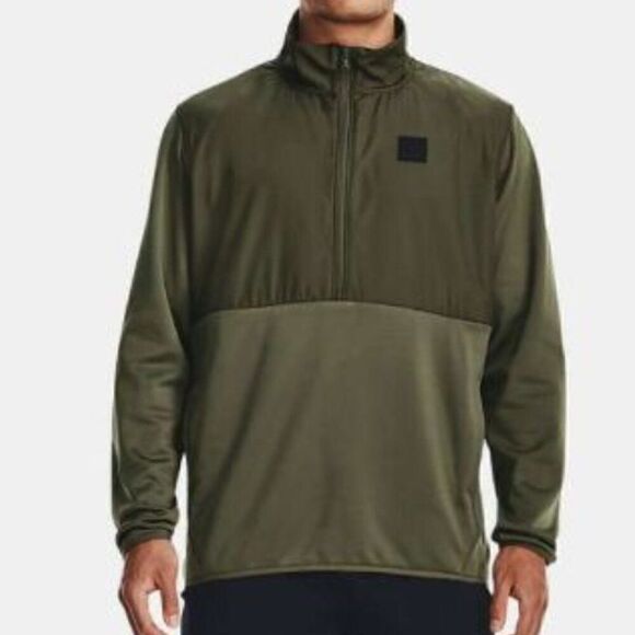 Under Armour Fleece 1/2 Zip Mens Size S Baroque Green Pullover Jacket NEW - Picture 1 of 10